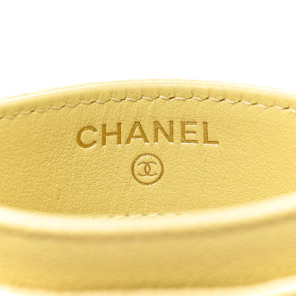 Chanel Caviar Chevron Quilted Boy Card Holder Yellow 6 of 9