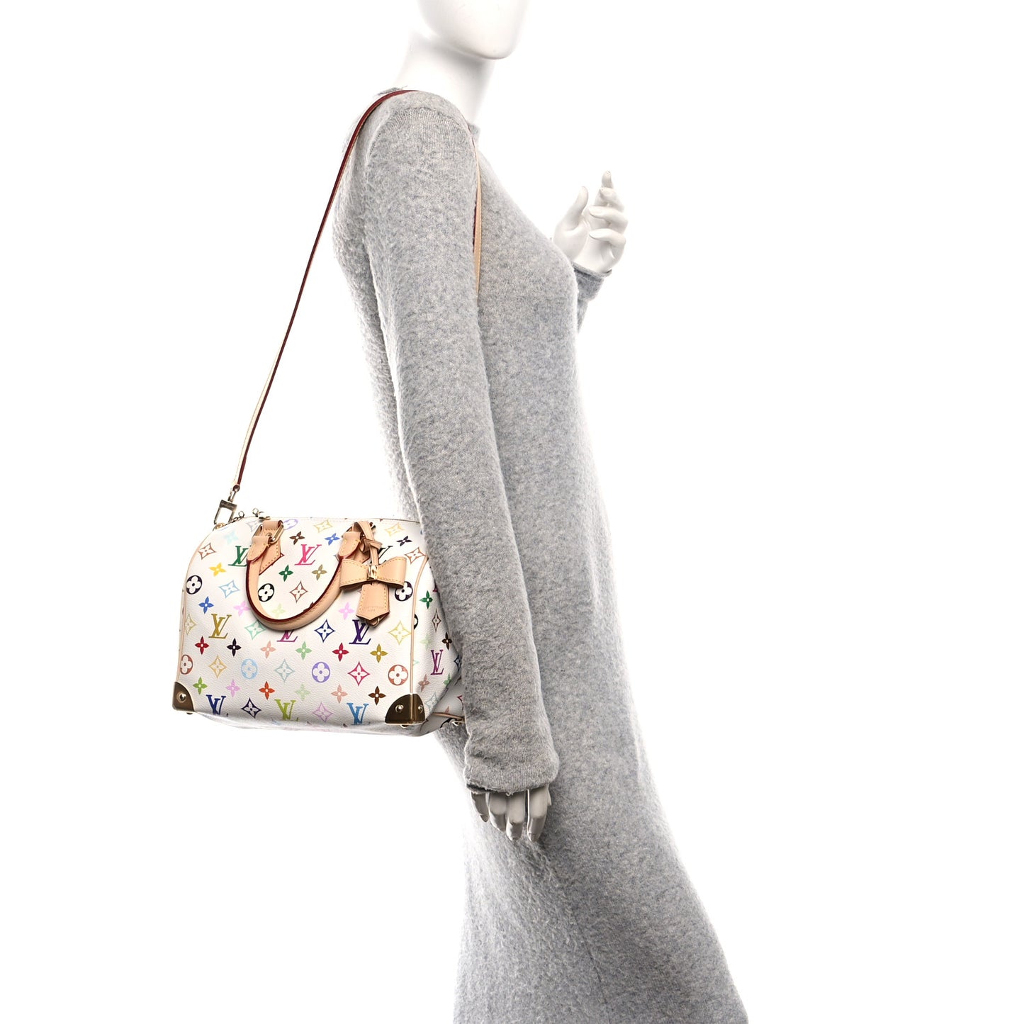 LV X TM Monogram Multicolor Speedy Bandouliere 25 White