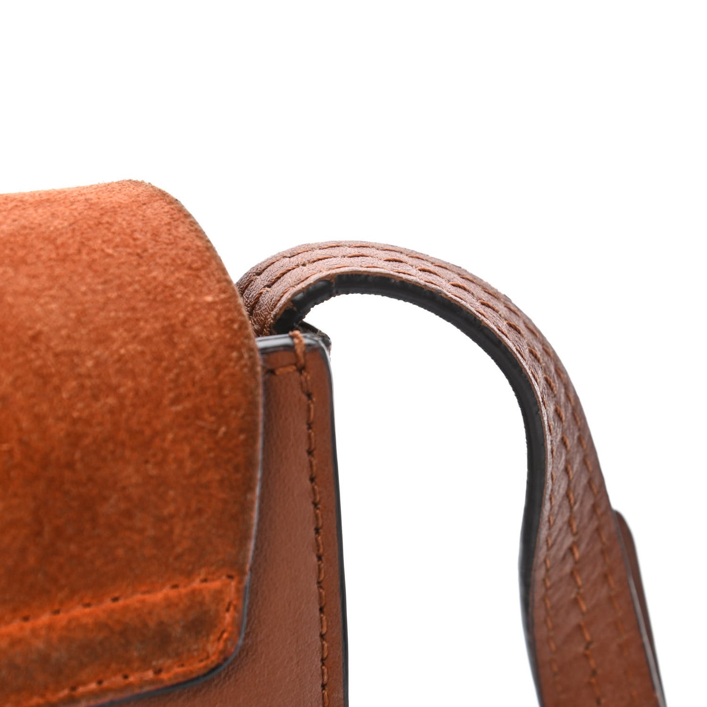 Suede Calfskin Small Faye Shoulder Bag Tobacco