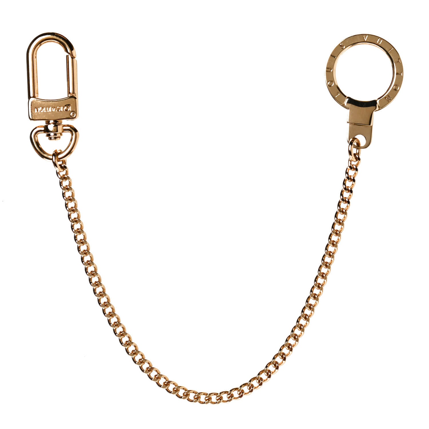 Louis Vuitton Metal Pochette Extender Key Ring Chain Gold 1 of 4