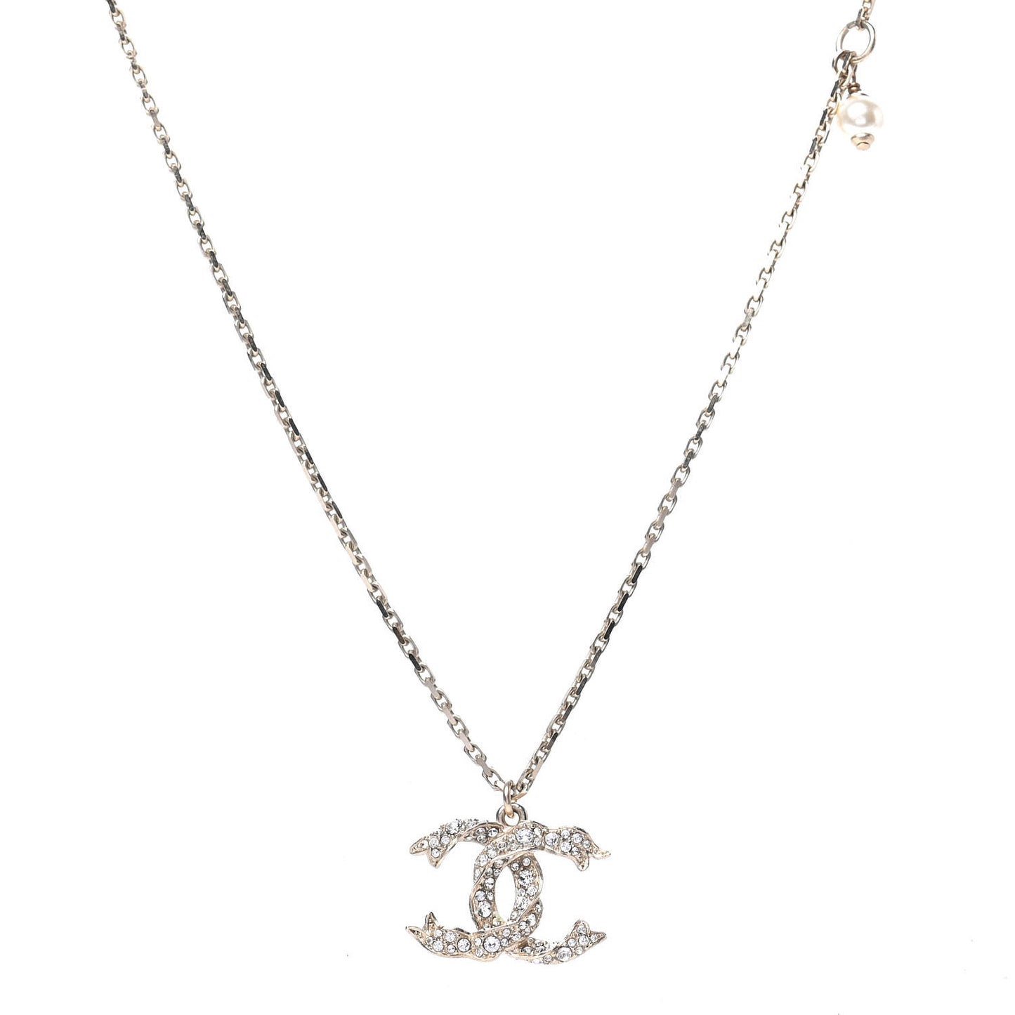 Crystal CC Pendant Necklace Gold