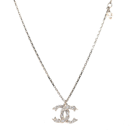 Chanel Crystal CC Pendant Necklace Gold 1 of 4