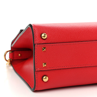 Valentino Garavani Grainy Calfskin Small VSling Top Handle Bag Rouge Pur Cerise 8 of 11