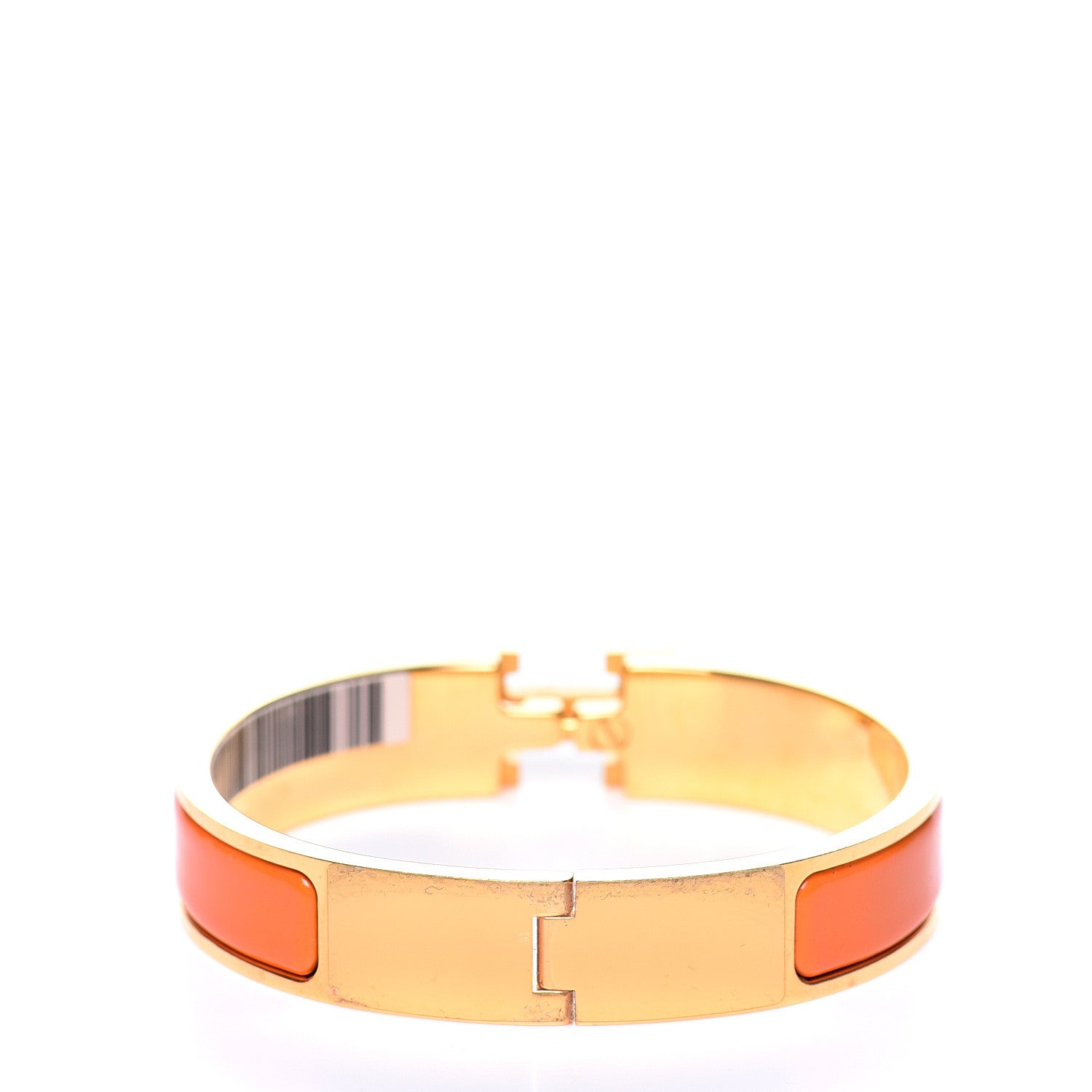 Hermes Enamel Narrow Clic Clac H Bracelet PM Orange 2 of 5