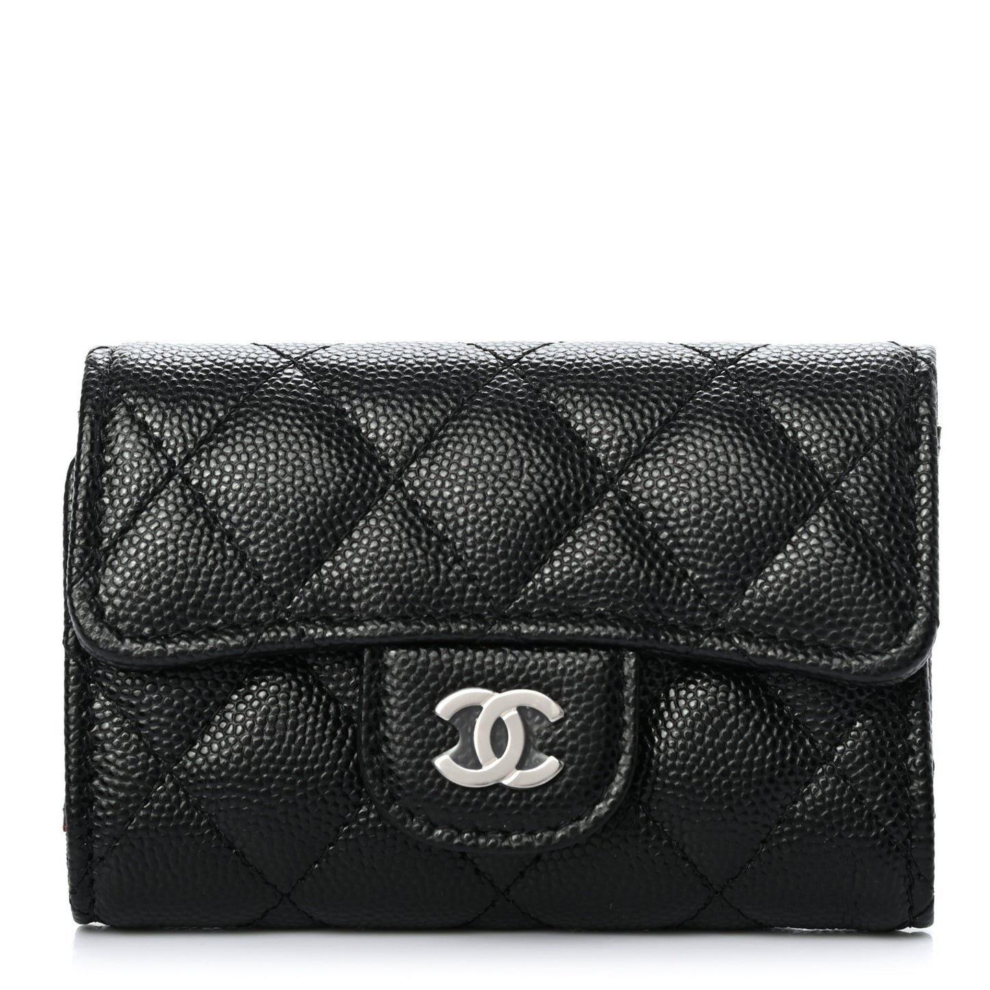 Caviar Quilted Classic 4 Key Holder Wallet Black