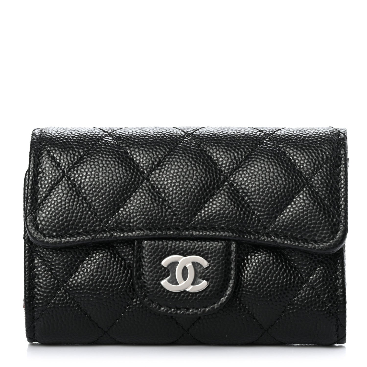 Chanel Caviar Quilted Classic 4 Key Holder Wallet Black 1 of 8