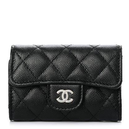 Chanel Caviar Quilted Classic 4 Key Holder Wallet Black 1 of 8