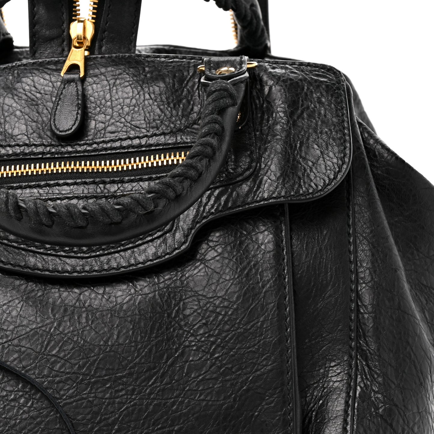 Agneau Giant 12 Gold Hardware Zip Traveler Backpack Black