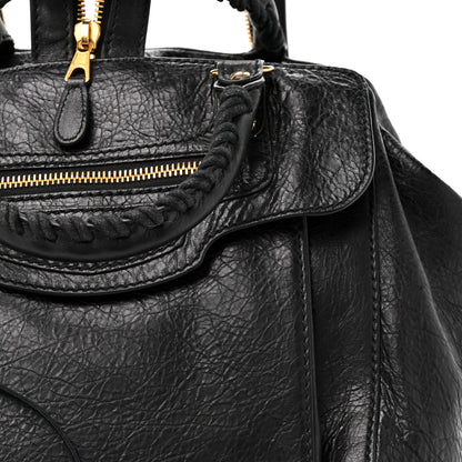 Balenciaga Agneau Giant 12 Gold Hardware Zip Traveler Backpack Black 7 of 9