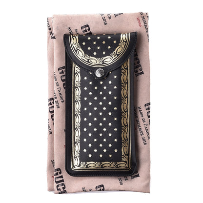 Gucci X SEGA Calfskin GUCCY Stars Sunglasses Case Black Gold 6 of 6