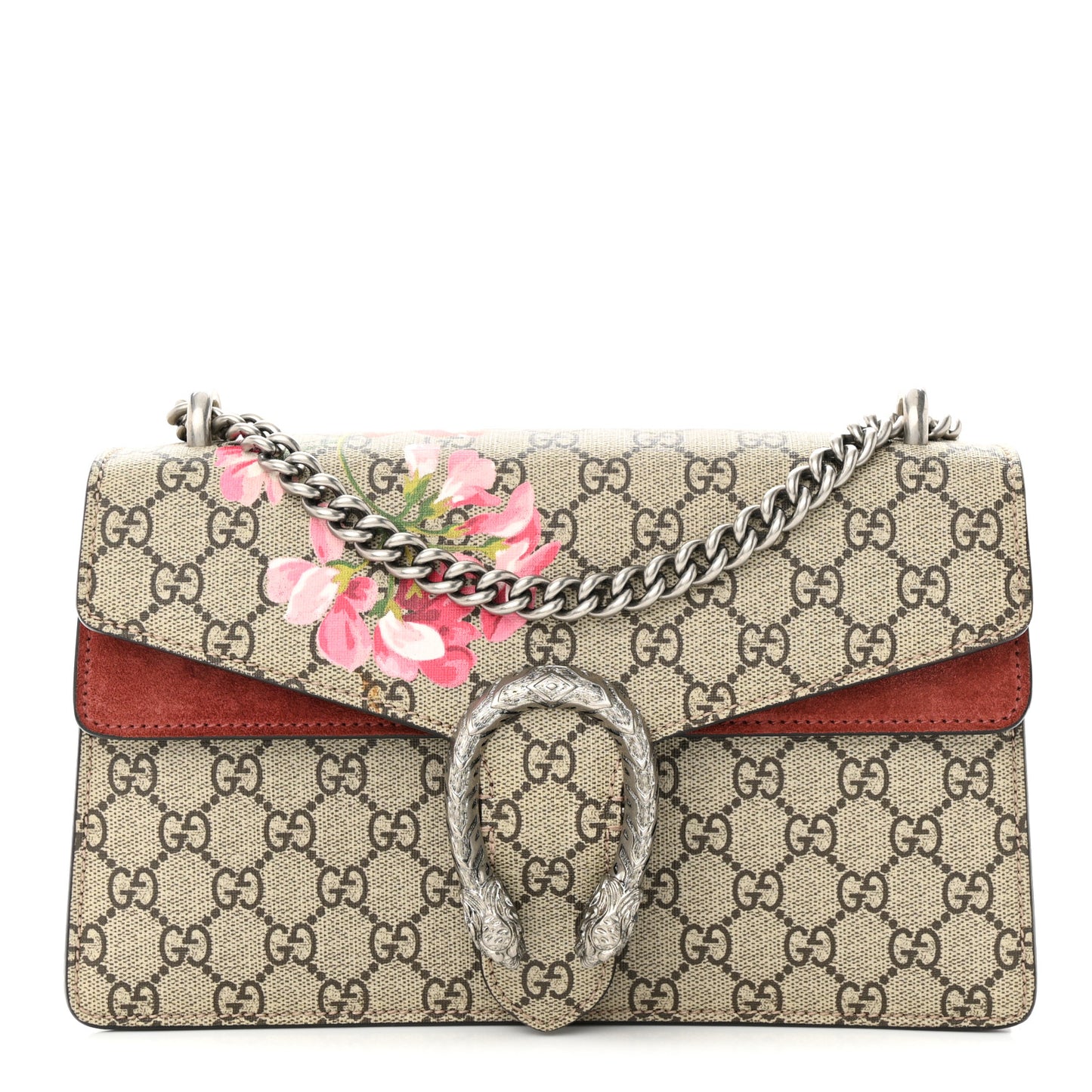 GG Supreme Monogram Blooms Small Dionysus Shoulder Bag Beige Multicolor Dry Rose