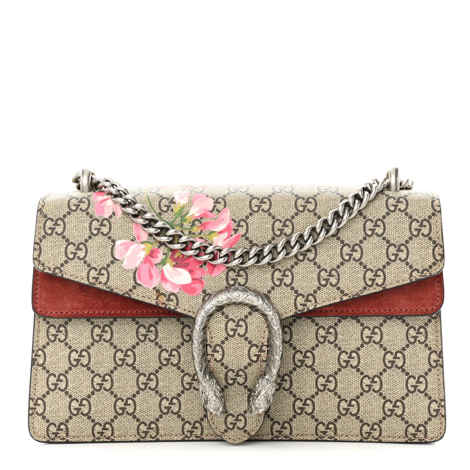 Gucci GG Supreme Monogram Blooms Small Dionysus Shoulder Bag Beige Multicolor Dry Rose 1 of 10