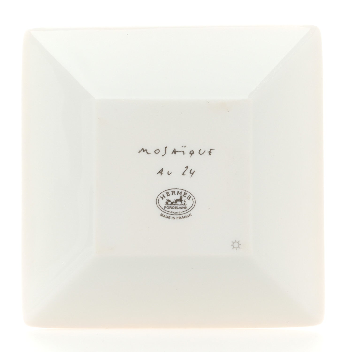 Hermes Porcelain Mosaique Au 24 Set of 3 Square Plates Gold 3 of 14