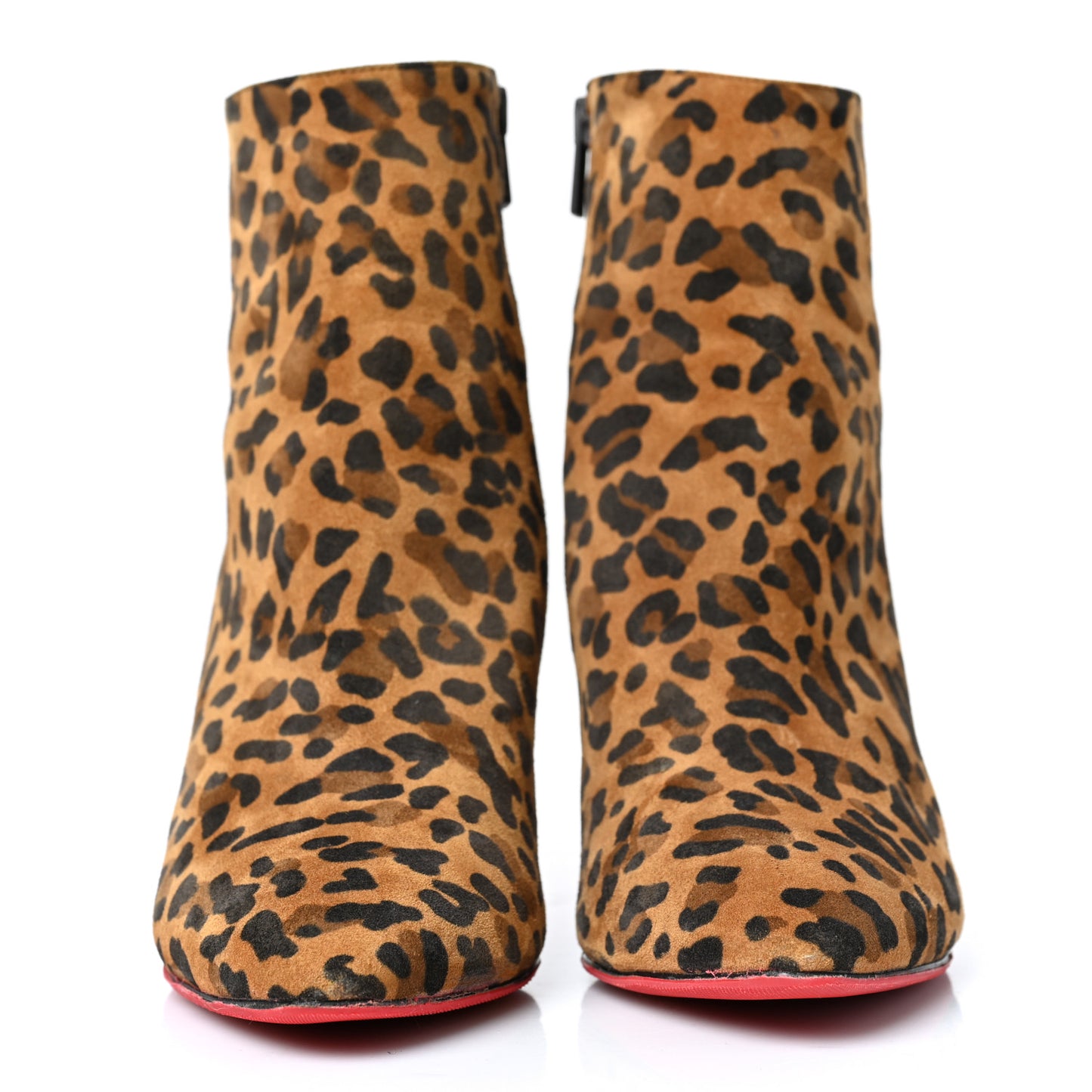 Veau Velours Leopard Print Eloise Booty 85 Ankle Boots 39 Caramel