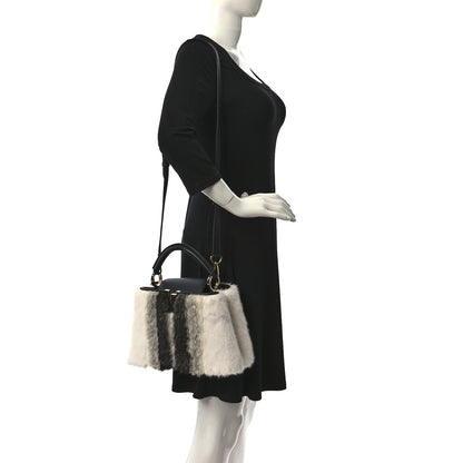 Louis Vuitton Mink Calfskin Goatskin Capucines BB White Snow Grey Black 2 of 8