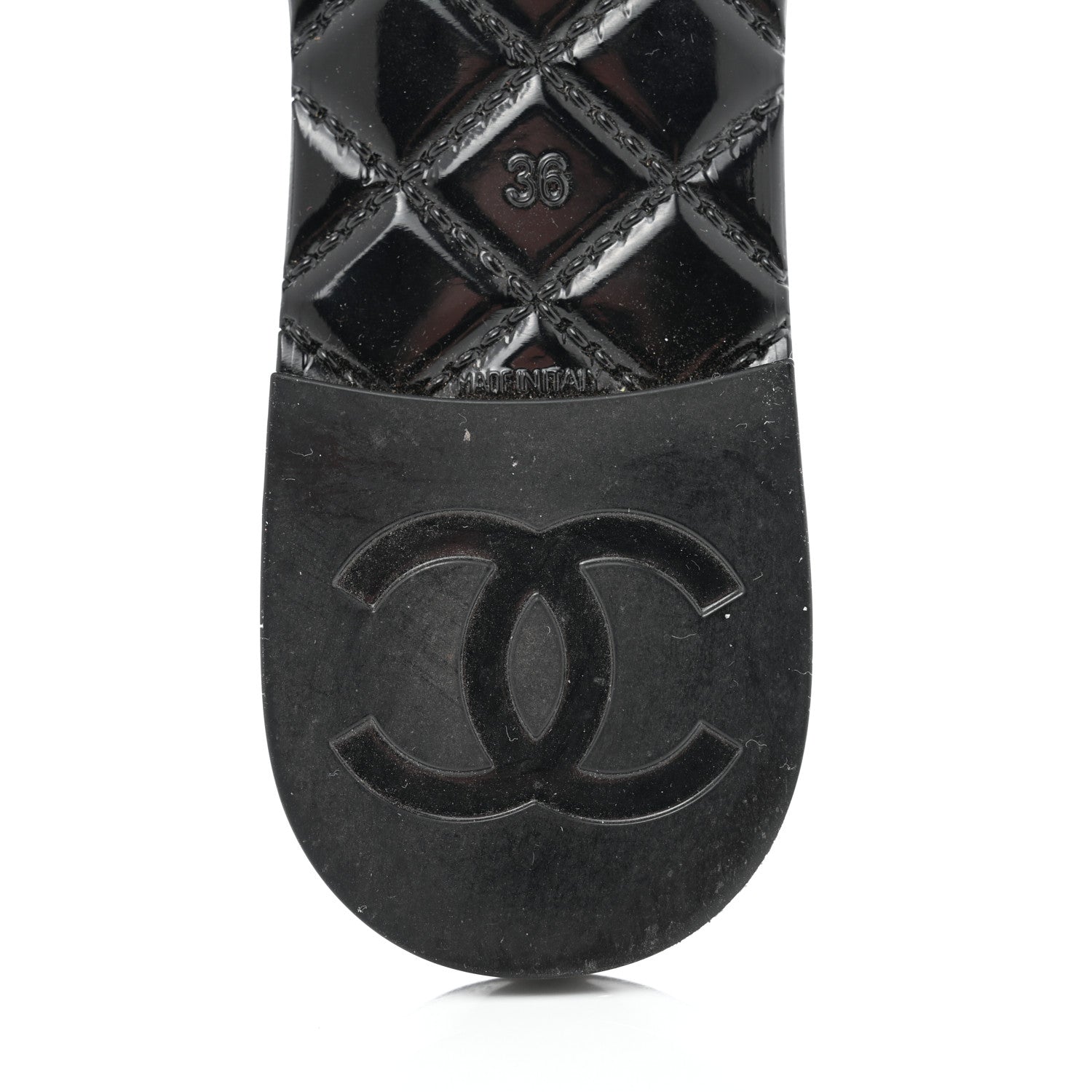Chanel Patent Camellia CC Slides 36 Black 8 of 9