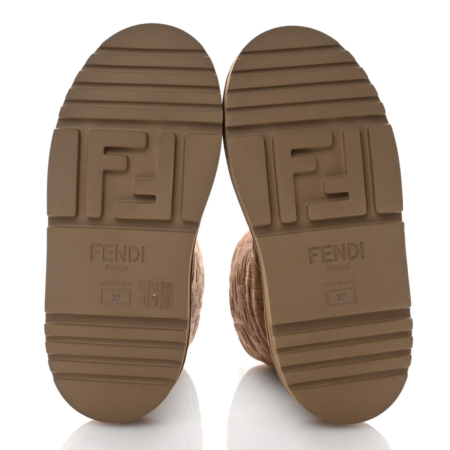 Fendi Chamois FF Apres Chic Low Boots 37 Marrone 5 of 9