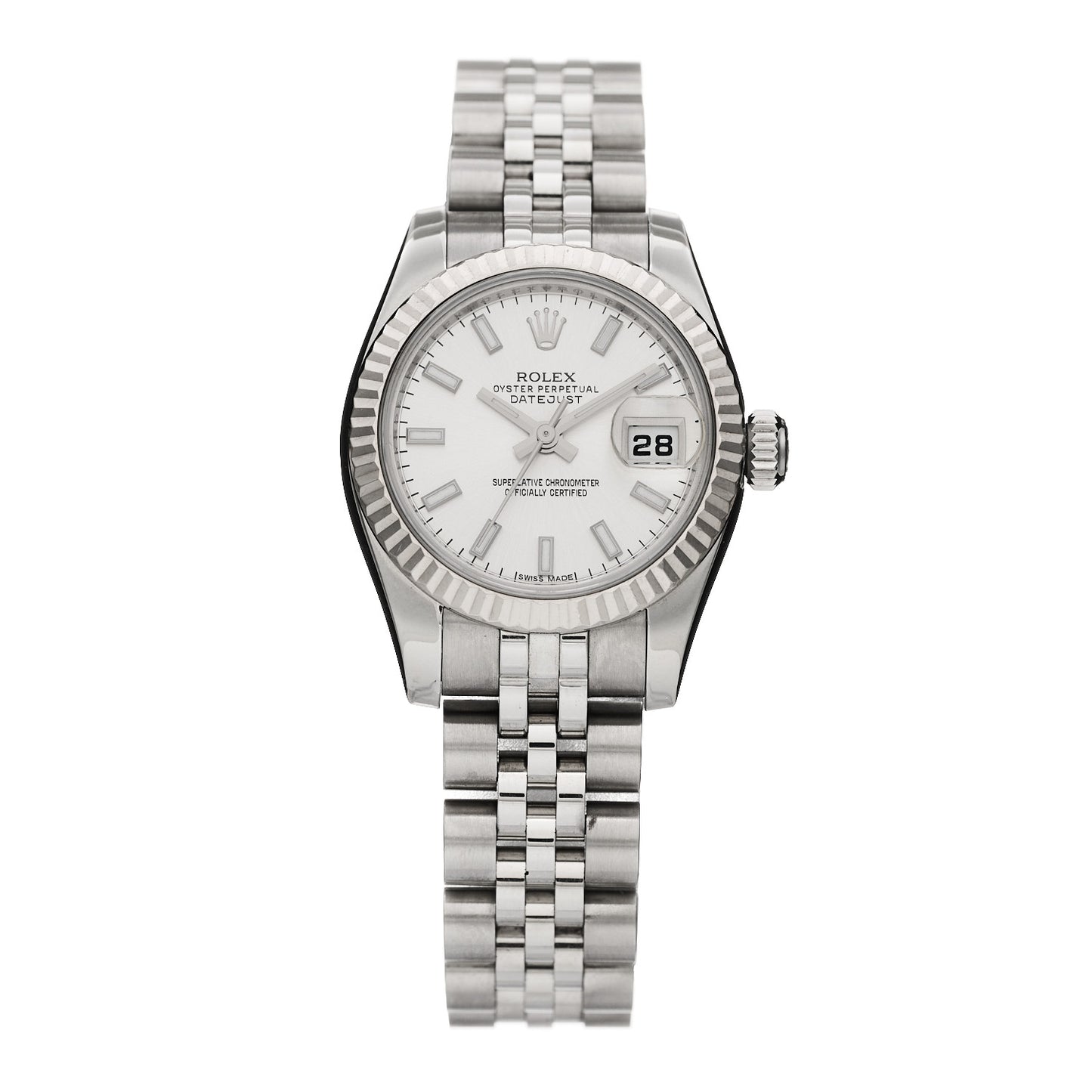 Stainless Steel 18K White Gold 26mm Oyster Perpetual Datejust Watch Silver 179174
