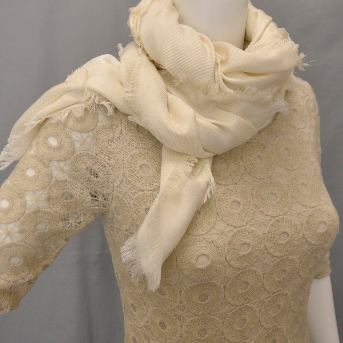 Silk Wool Monogram Shawl