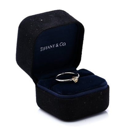 Tiffany Platinum 18K Yellow Gold Fancy Yellow Diamond .31ct Bezet Ring 50 5.5 7 of 7