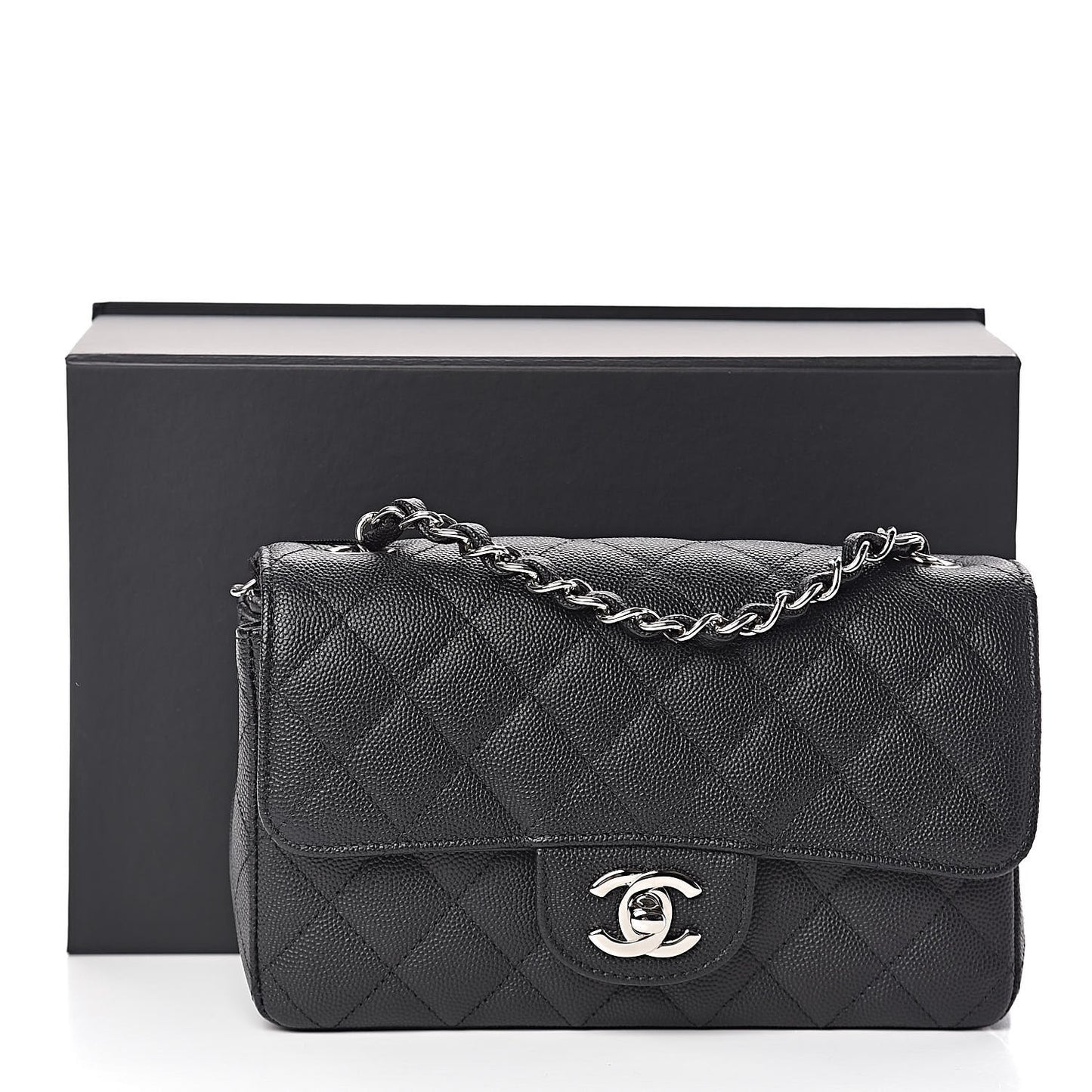 Caviar Quilted Mini Rectangular Flap Black