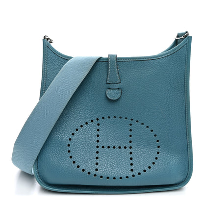 Hermes Taurillon Clemence Evelyne PM Blue Jean 1 of 11
