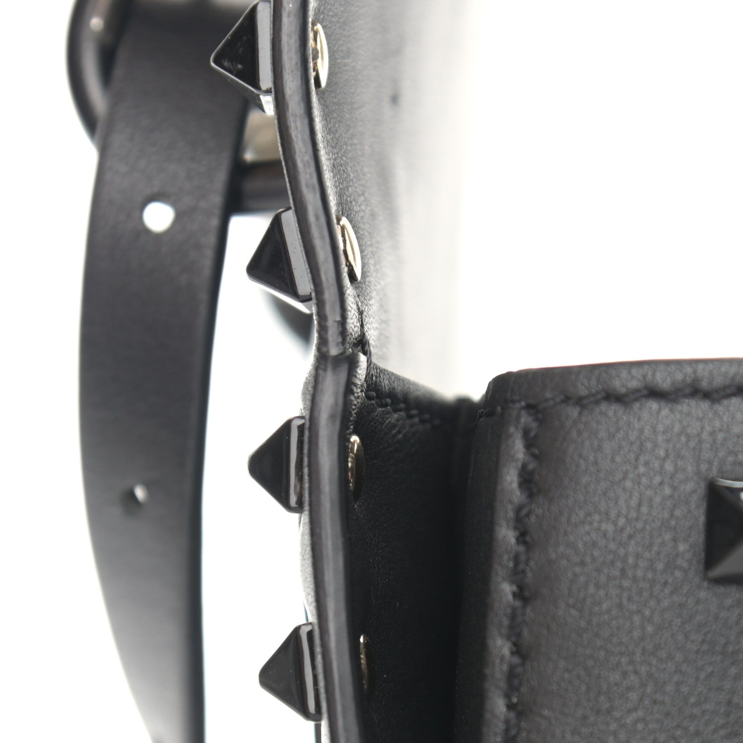 Valentino Garavani Vitello Monochrome Rockstud Flip Lock Bag Black 13 of 15