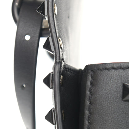 Valentino Garavani Vitello Monochrome Rockstud Flip Lock Bag Black 13 of 15
