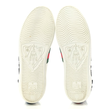 Gucci Calfskin Web Floral Embroidered Womens Ace Sneakers 39 White 5 of 11