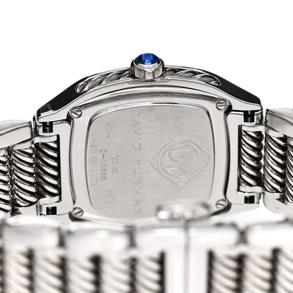 David Yurman Stainless Steel Diamond Bezel Blue Mother of Pearl 25mm Thoroughbred Quartz Watch 3 of 5