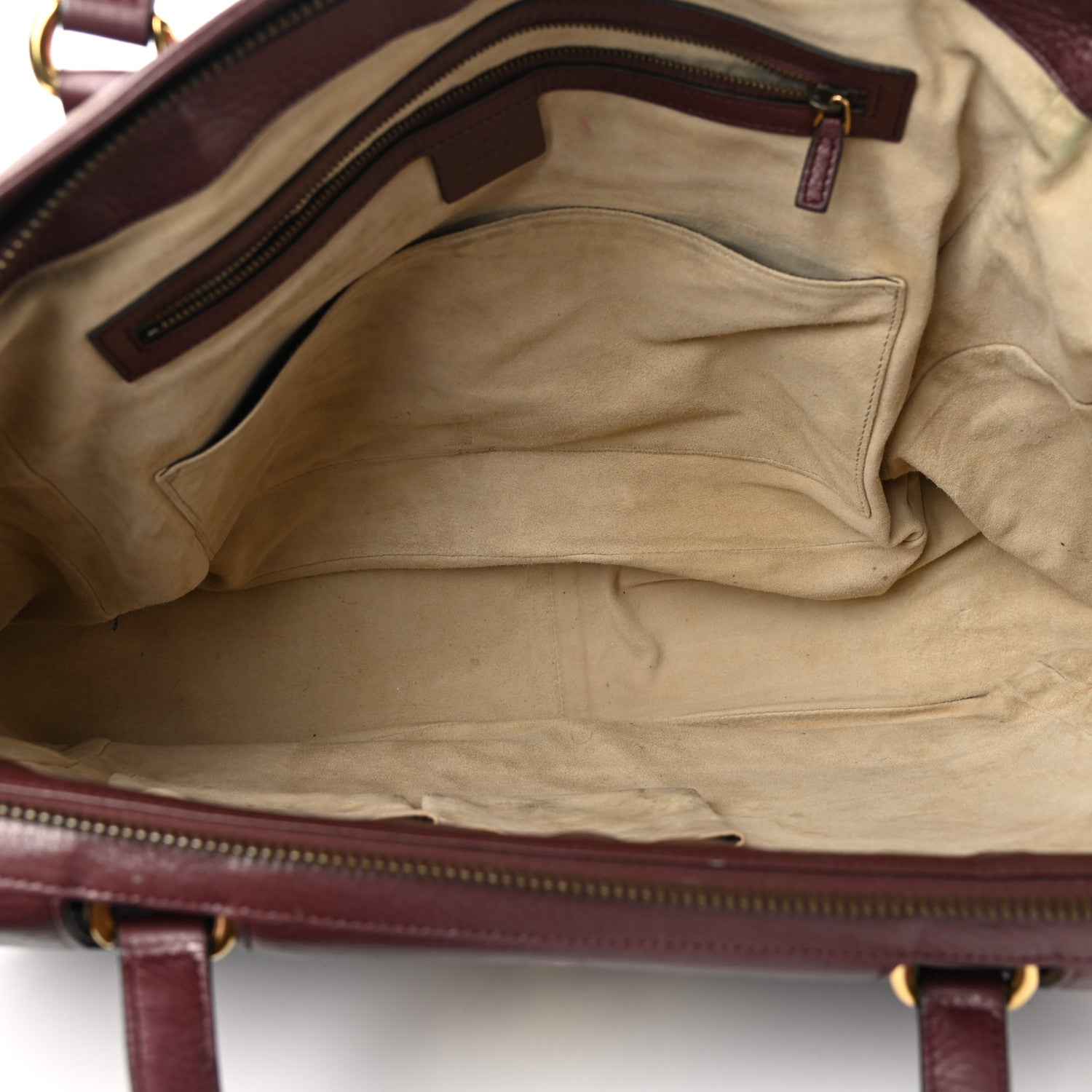 Gucci Metallic Pebbled Calfskin Medium 1973 Top Handle Satchel Burgundy 5 of 18