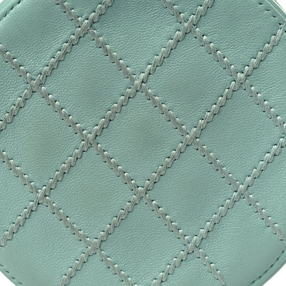 Chanel Lambskin Stitch Round Clutch With Chain Light Blue 12 of 12