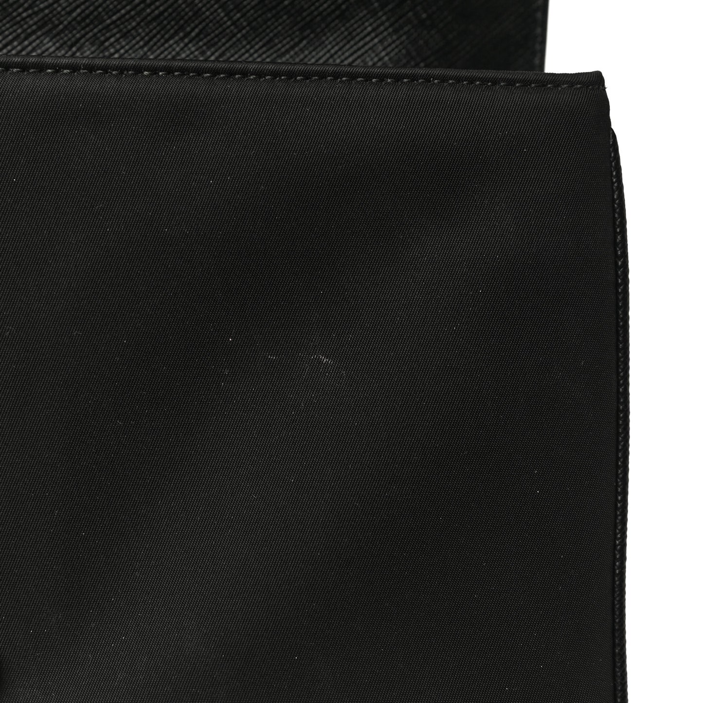 Saffiano Tessuto Nylon Chain Shoulder Bag Black