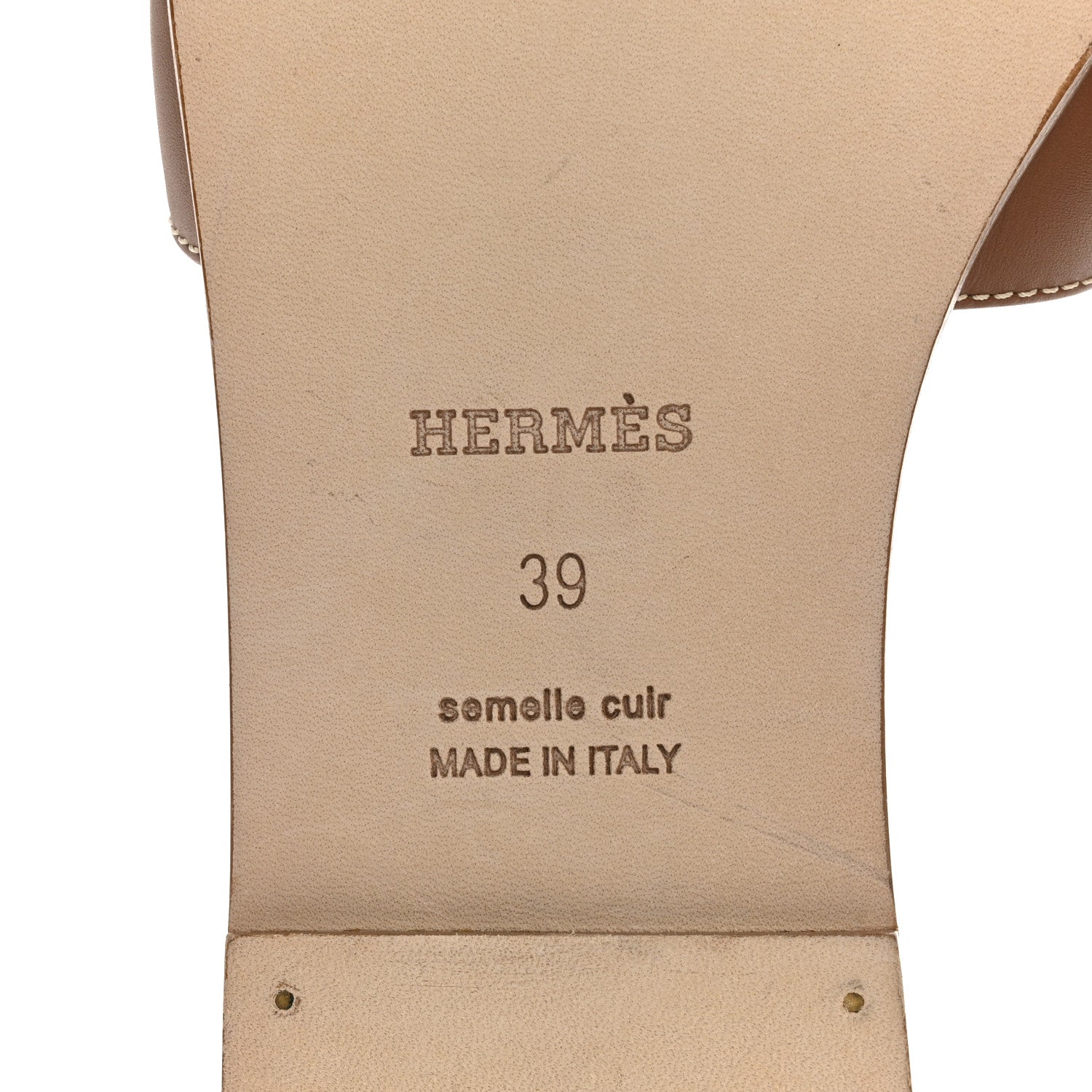 Hermes Box Calfskin Oran Sandals 39 Gold 8 of 10