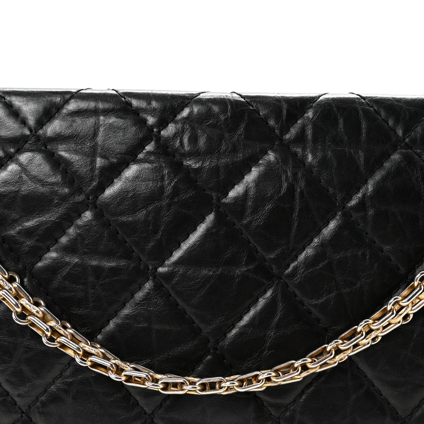 Aged Calfskin Quilted 2.55 Reissue 227 Flap Black