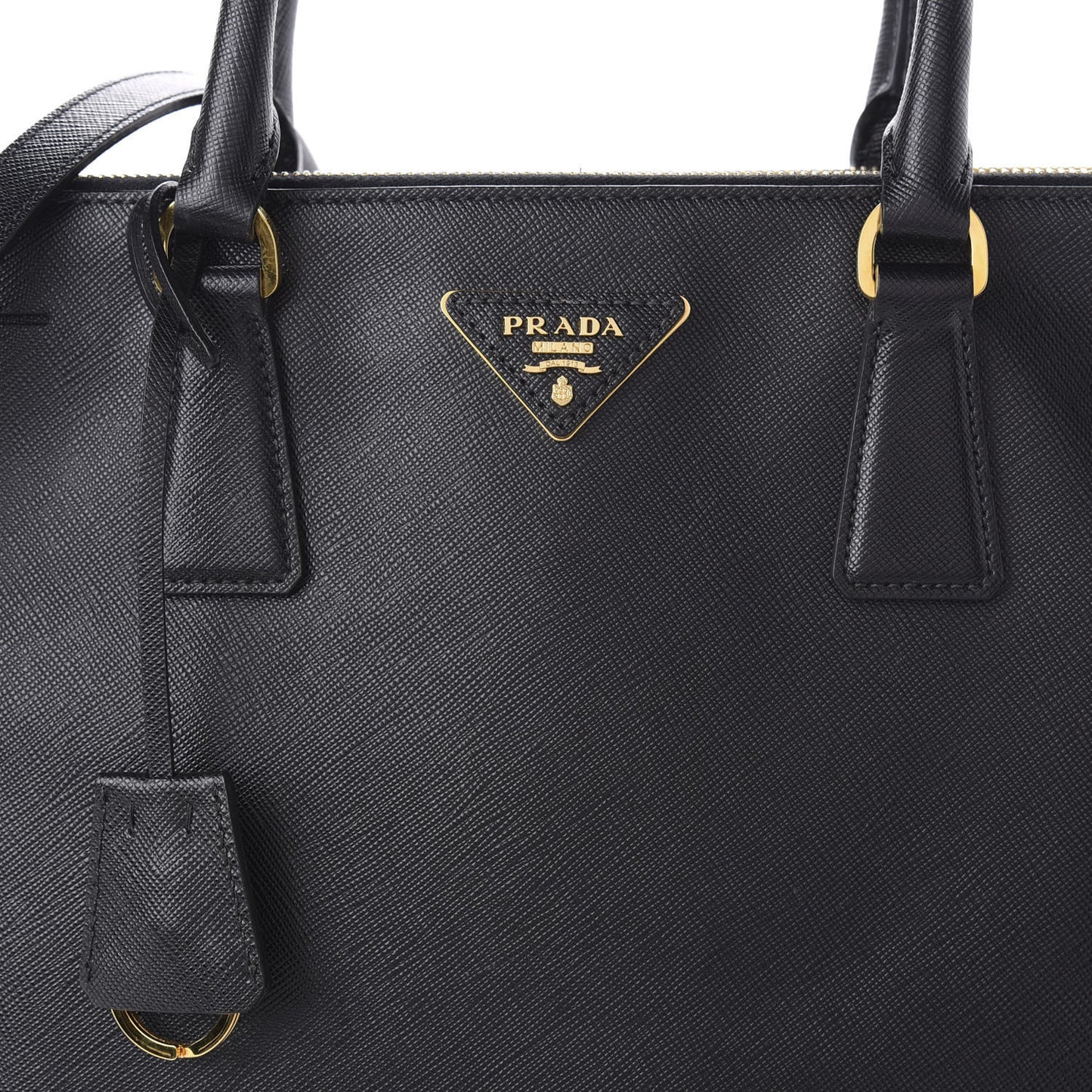 Saffiano Medium Galleria Double Zip Tote Black