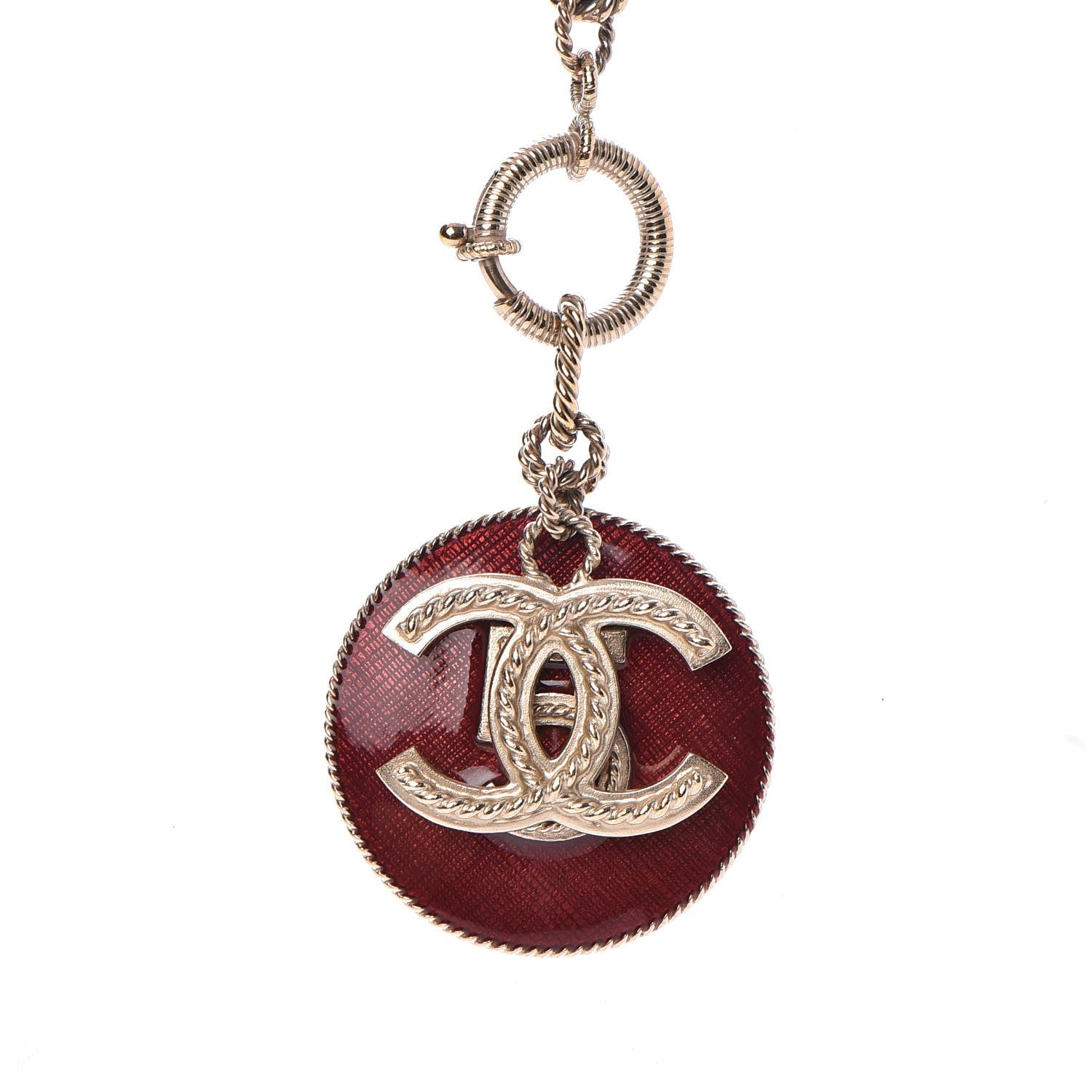 Chanel Chain N°5 CC Necklace Bordeaux Gold 4 of 6