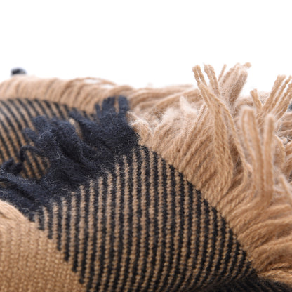 Burberry Wool Half Mega Check Fringe Scarf Camel 5 of 6