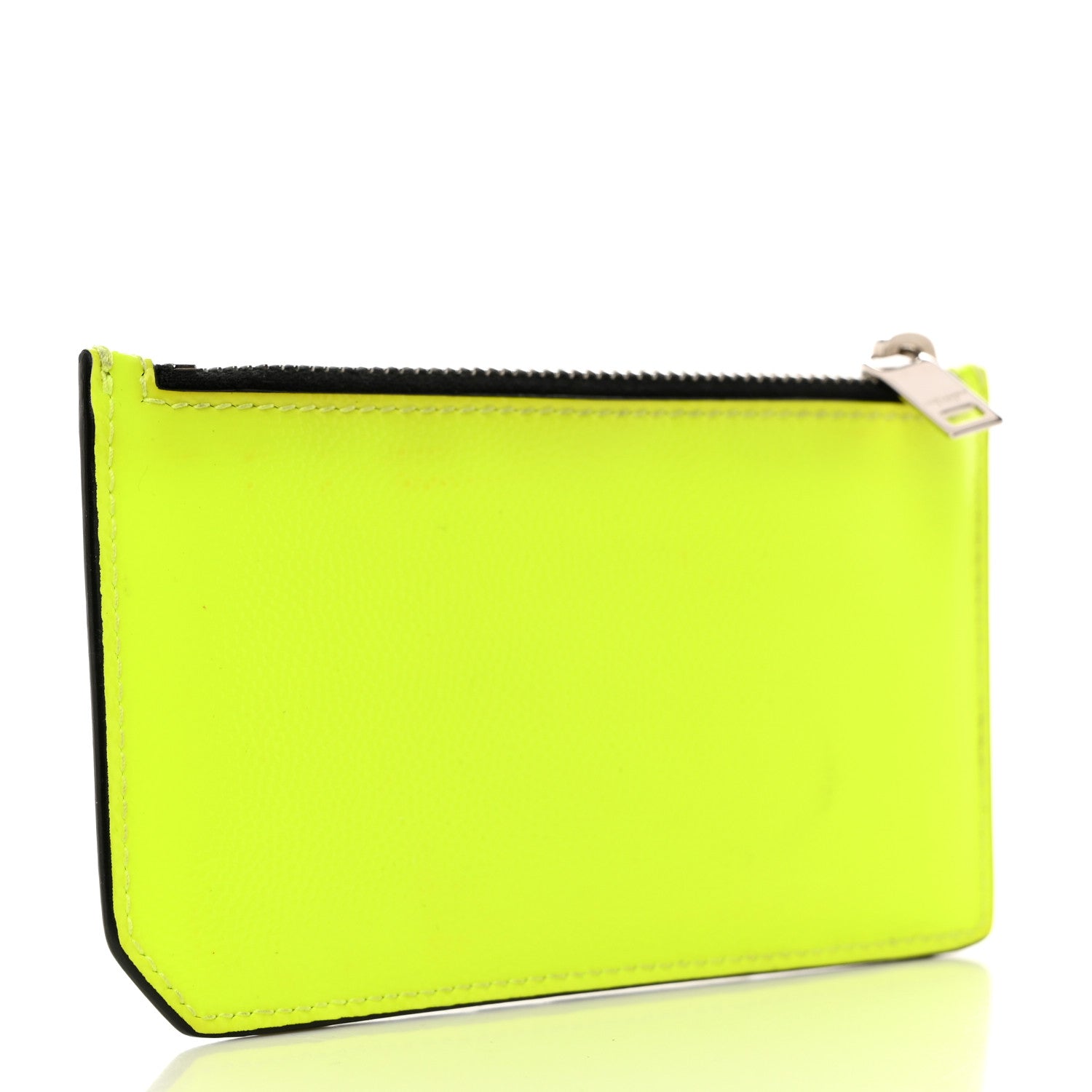 Saint Laurent Patent Calfskin 5 Fragments Zip Card Case Neon Yellow 3 of 8