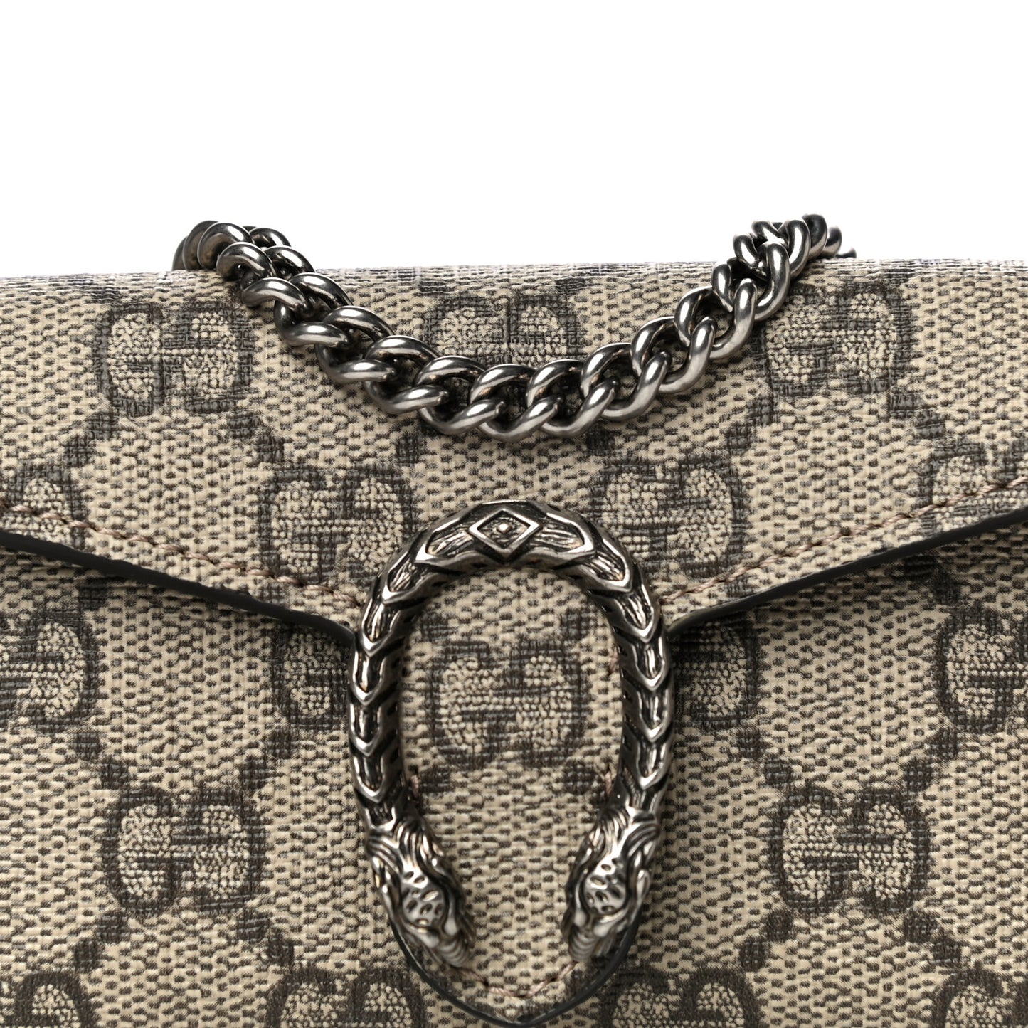 GG Supreme Monogram Dionysus Coin Purse Taupe
