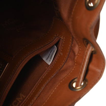 MCM Visetos Essential Drawstring Bucket Bag Cognac 9 of 11