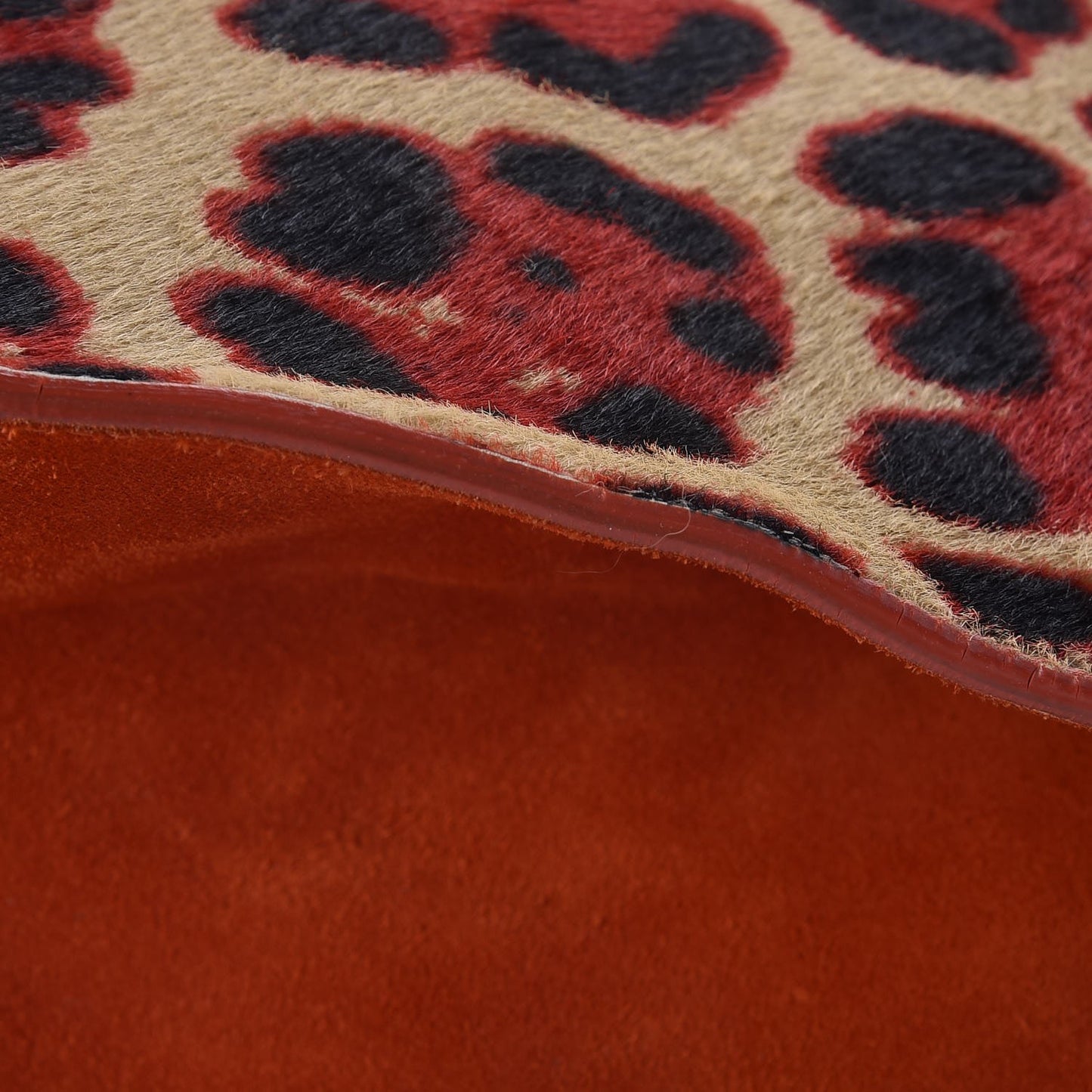 Calf Hair Leopard Rosabel Satchel Red