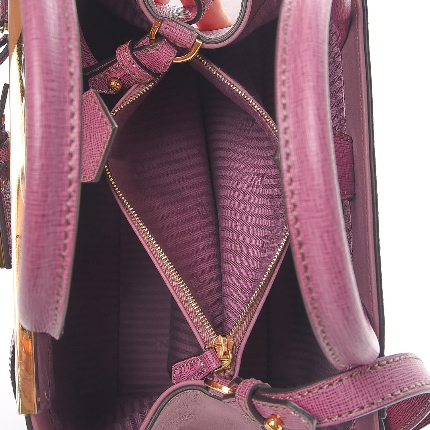 Fendi Vitello Elite Flamingo Petite 2Jours Tote Lilla Glicine 7 of 9