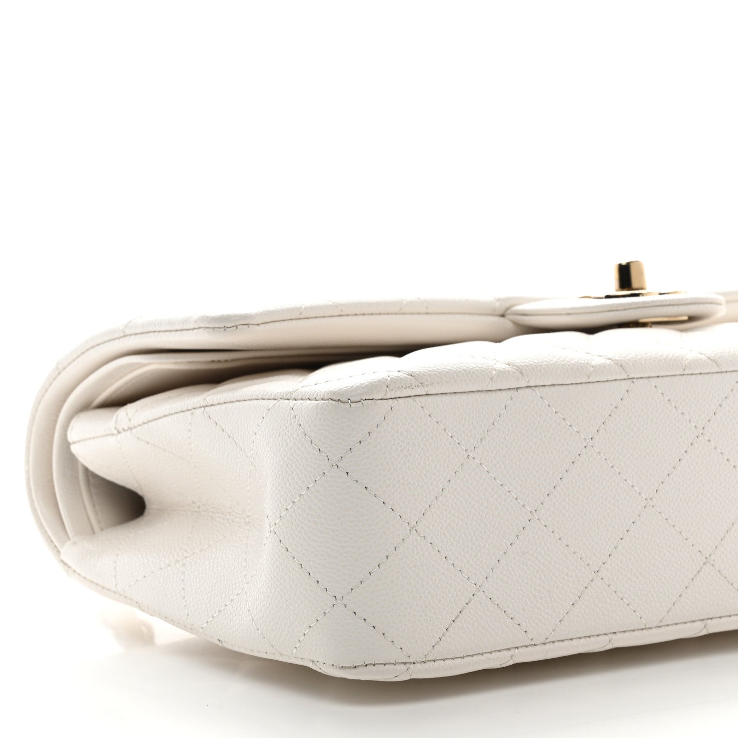 Chanel Caviar Quilted Medium Double Flap White 9 of 11