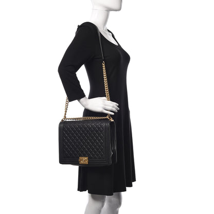 Chanel Lambskin Quilted Large Boy Flap Black 2 of 17