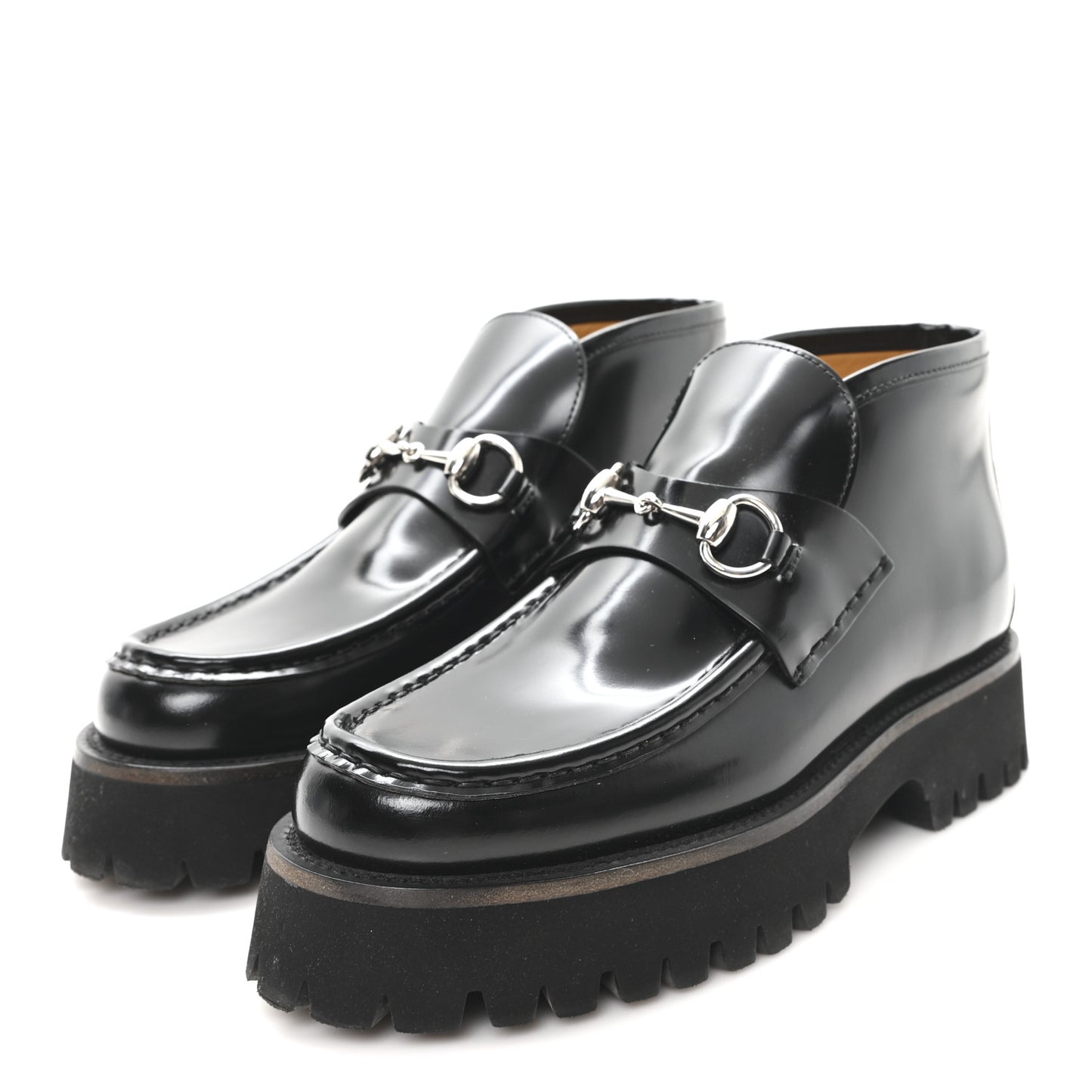 Cordovan Lux Womens Horsebit Platform Ankle Boots 37.5 Black