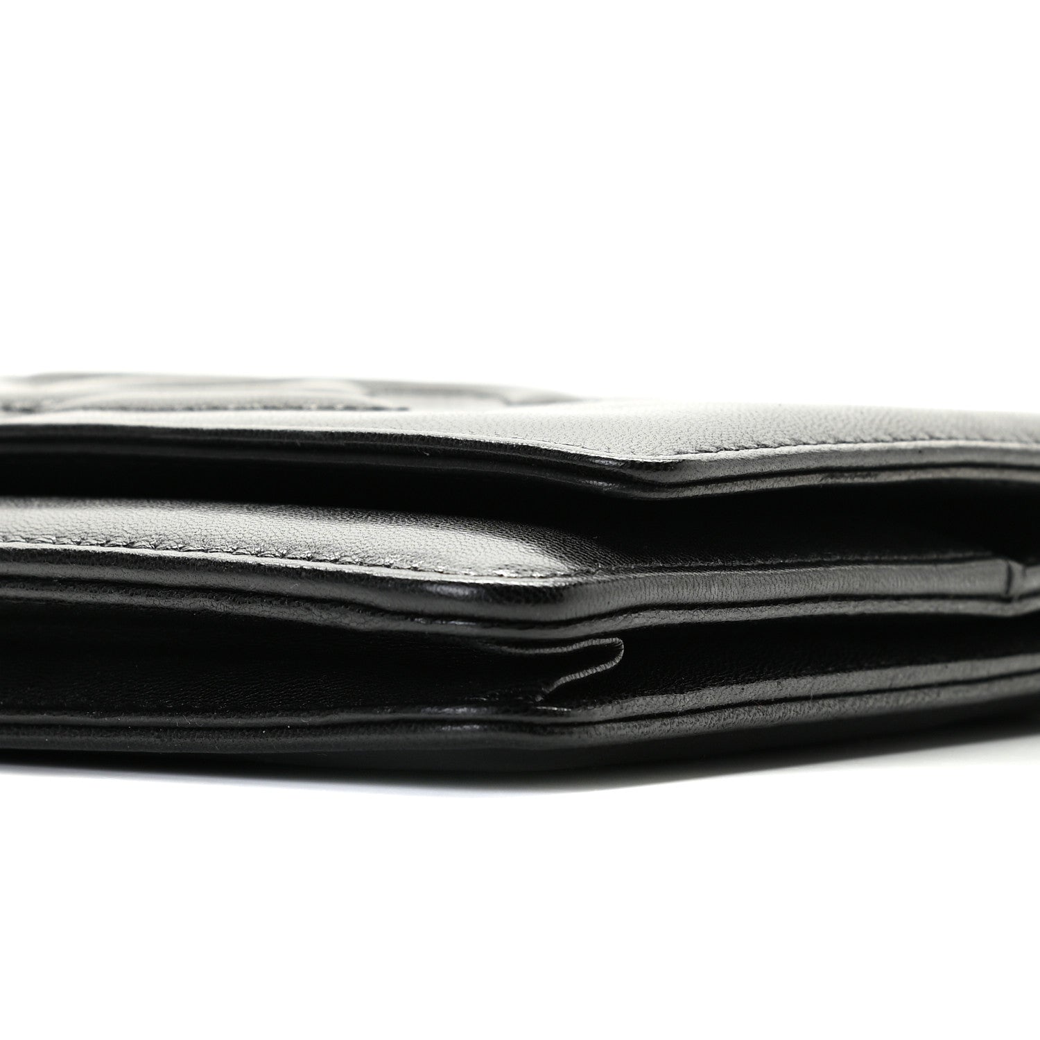 Chanel Lambskin Timeless CC Wallet On Chain WOC Black 5 of 11