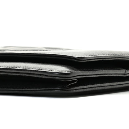 Chanel Lambskin Timeless CC Wallet On Chain WOC Black 5 of 11