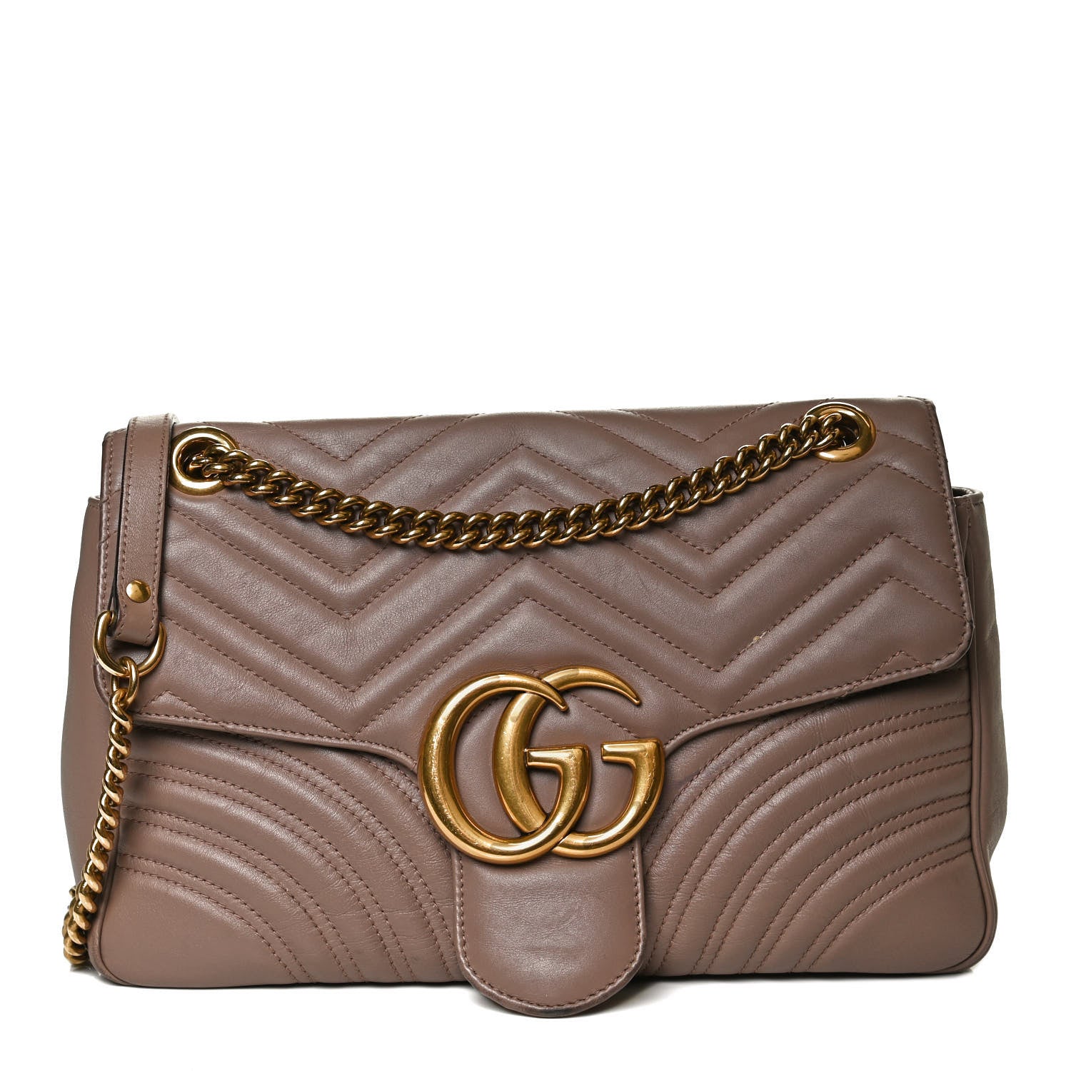 Gucci Calfskin Matelasse Medium GG Marmont Shoulder Bag Porcelain Rose 1 of 12