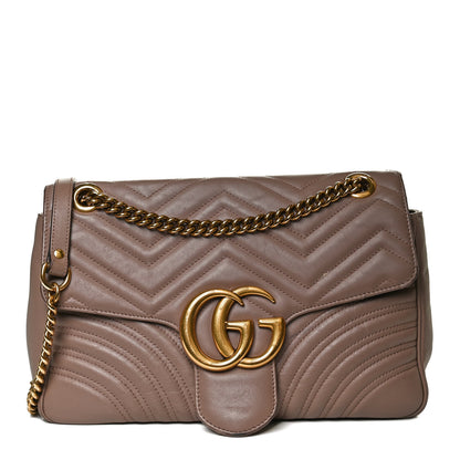 Gucci Calfskin Matelasse Medium GG Marmont Shoulder Bag Porcelain Rose 1 of 12